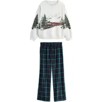 Next Pyjama bleu marine / turquoise / marron / gris clair