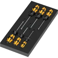 Wera 97113 : Insert en mousse Kraftform pour tournevis série 900, coffret 2 pièces avec 7 outils.