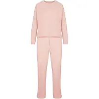 Hunkemoller Pyjama 'SoftEase' poudre / blanc