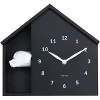 Karlsson - Horloge murale Peeking Doggy - Noir - 24,9 x 24,9 x 27 cm