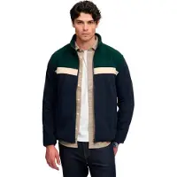 Superdry Tricolour Fleece Through Full Zip Sweatshirt Bleu L Homme