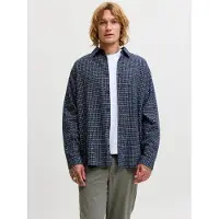 Jack & Jones Chemise 'JJCARTER' bleu marine / bleu foncé / blanc