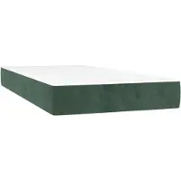 vidaXL Matelas à poches, vert foncé, 90X210X20 cm, velours Lumarko