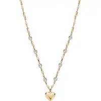 Brosway - Charming Gold Plated Heart Necklace with Chakra Crystals BHKN132, (Acier inoxydable)