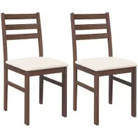 vidaXL Chaises à manger coussins 2 pcs marron bois massif caoutchouc