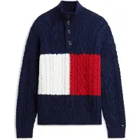 Tommy Hilfiger Pull-over bleu foncé / rouge feu / blanc