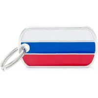 My Family Médaillon Pour Animaux De Compagnie Avec Drapeau Russe