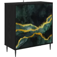 vidaXL Meuble de rangement latéral WIJHE, noir, imitation chêne, 69 x 33 x 76 cm