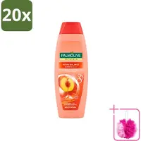 Palmolive 20 flacons de shampooing 2-en-1 Naturals Hydra Balance, parfum pêche - 350 ml - Pack économique - 20 pièces