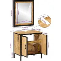 vidaXL Ensemble de meubles de salle de bain 2 pièces fer et bois massif mangue