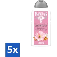 Le Petit Marseillais 5 x Shampooing , Amande Douce & Graines de Lin Biologiques - 250 ml - Pack économique - 5 pièces