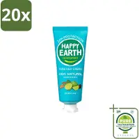 Happy Earth 20 déodorants crème "" au cèdre et au citron vert - 100% naturels - 40 ml - Lot de 20 pièces