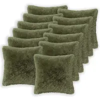 vidaXL Housse De Coussin 12 Pcs Heerlen Vert 50 X 50 Cm Fleece Pv