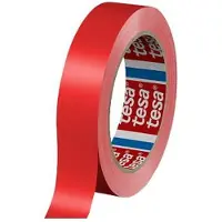 TESA Ruban adhésif d'emballage 60404, 6 mm x 66 m, rouge (6 mm)