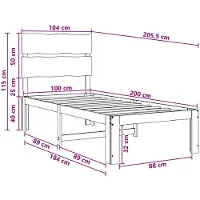 vidaXL Cadre de lit simple avec tête de lit ROSTOCK Blanc 100 x 200 cm
