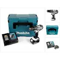 Makita Perceuse-visseuse à percussion sans fil DHP 482 RT1J W 18 V 62 Nm + 1 batterie 5,0 Ah + chargeur dans un Makpac 2
