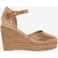 Alhamas Escarpins à bride arrière 'Alpargata Cuña 10 cm Ante' taupe