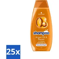 Schwarzkopf - Shampooing Huile d'Argan & Réparateur - Nourrit et Fortifie - 400 ml - Lot Avantageux - 25 pièces