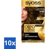 Syoss - Oleo Intense 4-60 - coloration pour cheveux - coloration permanente - brun doré - couleur longue durée - pack avantage - 10 pièces