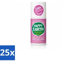 Happy Earth 25 déodorants roll-on "" parfum lavande et ylang-ylang - 75 ml - Lot de 25 pièces