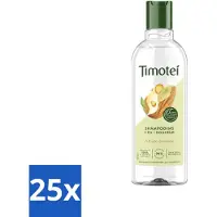 Timotei 25 flacons de shampooing 2-en-1 , enrichi à l'huile d'amande, pour tous types de cheveux, 300 ml - Pack économique - 25 pièces