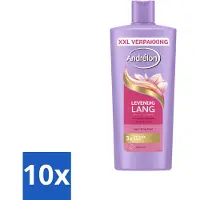 Unilever 10 bouteilles de shampooing Andrélon Levendig Lang, 685 ml chacune. Pack économique, 10 pièces