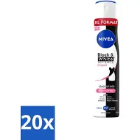 Nivea - Déodorant spray - Invisible Black & White Original - 48 heures d'efficacité - 250 ml - Pack avantage - 20 pièces