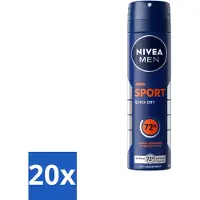 Nivea Déodorant Spray Sport Men 150 ml - Pack avantage - 20 pièces
