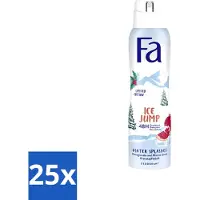 OEM Fa - Déodorant Spray - Winter Splashes Ice Jump - Cool - 48 heures de protection - 150 ml - Pack avantage - 25 pièces