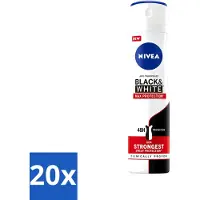 Nivea - Déodorant - Spray - Black & White Max Protection - 150 ml - paquet économique - 20 pièces