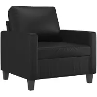 vidaXL Fauteuil noir 60 cm similicuir