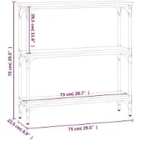 vidaXL Table console noir 75x22,5x75 cm bois d'ingénierie