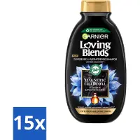 Garnier Shampooing magnétique au charbon Loving Blends 300 ml - Pack avantage - 15 pièces
