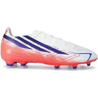 Adidas Chaussures de foot F50 Hyperfast League Firm Ground Soccer Cleats Kids "Cloud White / Solar Purple / Solar Turbo" pour Enfant