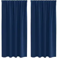vidaXL Rideaux occultants à œillets, 2 pièces, bleu marine, polyester