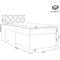 vidaXL Lit à lattes avec sommier, matelas et éclairage LED rose, dimensions 90 x 200 cm, revêtement en velours