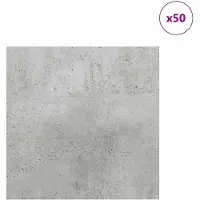 vidaXL : Plaques de décoration, 50 pièces, béton gris, 30 x 30 x 0,27 cm, matériau de bois