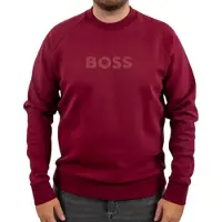 BOSS pour homme. 50565307 Sweat-shirt Salbo grenat (L), Casuel, Coton