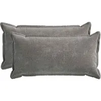 vidaXL Housse De Coussin 2 Pcs Houten Gris Foncé 40 X 80 Cm