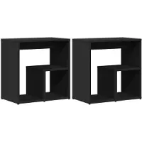 vidaXL Tables d'appoint 2 pcs noir 50x30x50 cm bois d’ingénierie