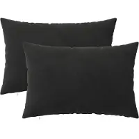 vidaXL Housse De Coussin 2 Pcs Heerlen Noir 40 X 60 Cm Velours