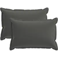 vidaXL Housse De Coussin 2 Pcs Houten Anthracite 50 X 80 Cm Polyester
