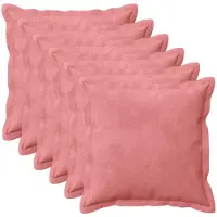 vidaXL Housse De Coussin 6 Pcs Houten Rose 40 X 40 Cm Velours