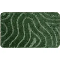 Rugsx Tapis de salle de bain SUPREME WAVES, vagues, antidérapant, doux - vert 50x80 cm
