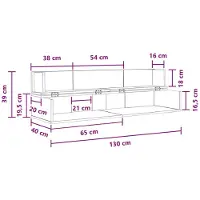 vidaXL Bureau d'ordinateur blanc, 130 x 40 x 19,5 cm, en panneaux de particules