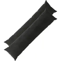 vidaXL Housse De Coussin 2 Pcs Heerlen Noir 40 X 145 Cm Velours