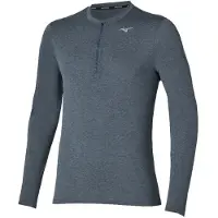 Mizuno CORE IMPULSE HZ LS TEE, t-shirt manches longues pour hommes, couleur saumon, taille M