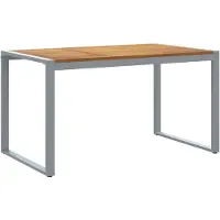 vidaXL Table de jardin Gris 140 x 80 x 75 cm Bois massif d'acacia