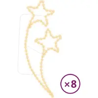 vidaXL Guirlandes lumineuses en forme d'étoile 8 pcs Blanc chaud