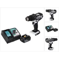 Makita Perceuse-visseuse à percussion sans fil DHP 482 RT1 W 18 V 62 Nm + 1 batterie 5,0 Ah + chargeur